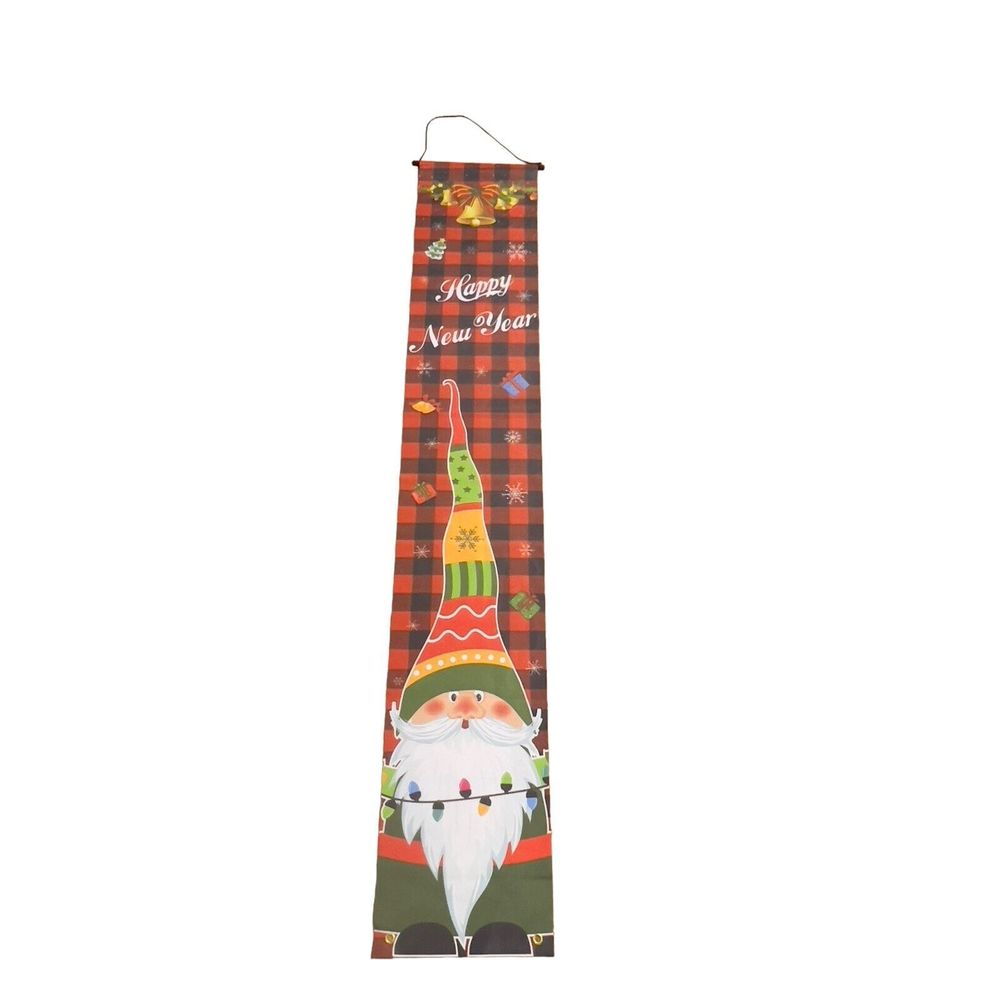 Christmas Door Porch Hanging Flag Decor‎ Santa Happy New Year